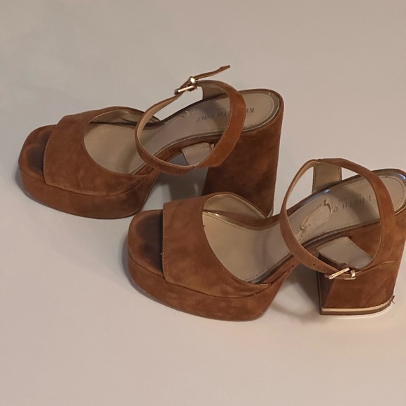 Kenneth Cole New York Dolly 115 Platform Brown Suede Sandals - Picture 2 of 5